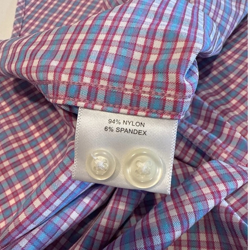 Peter Millar Blue and Pink Casual Button Down Shirt - Picture 7 of 7